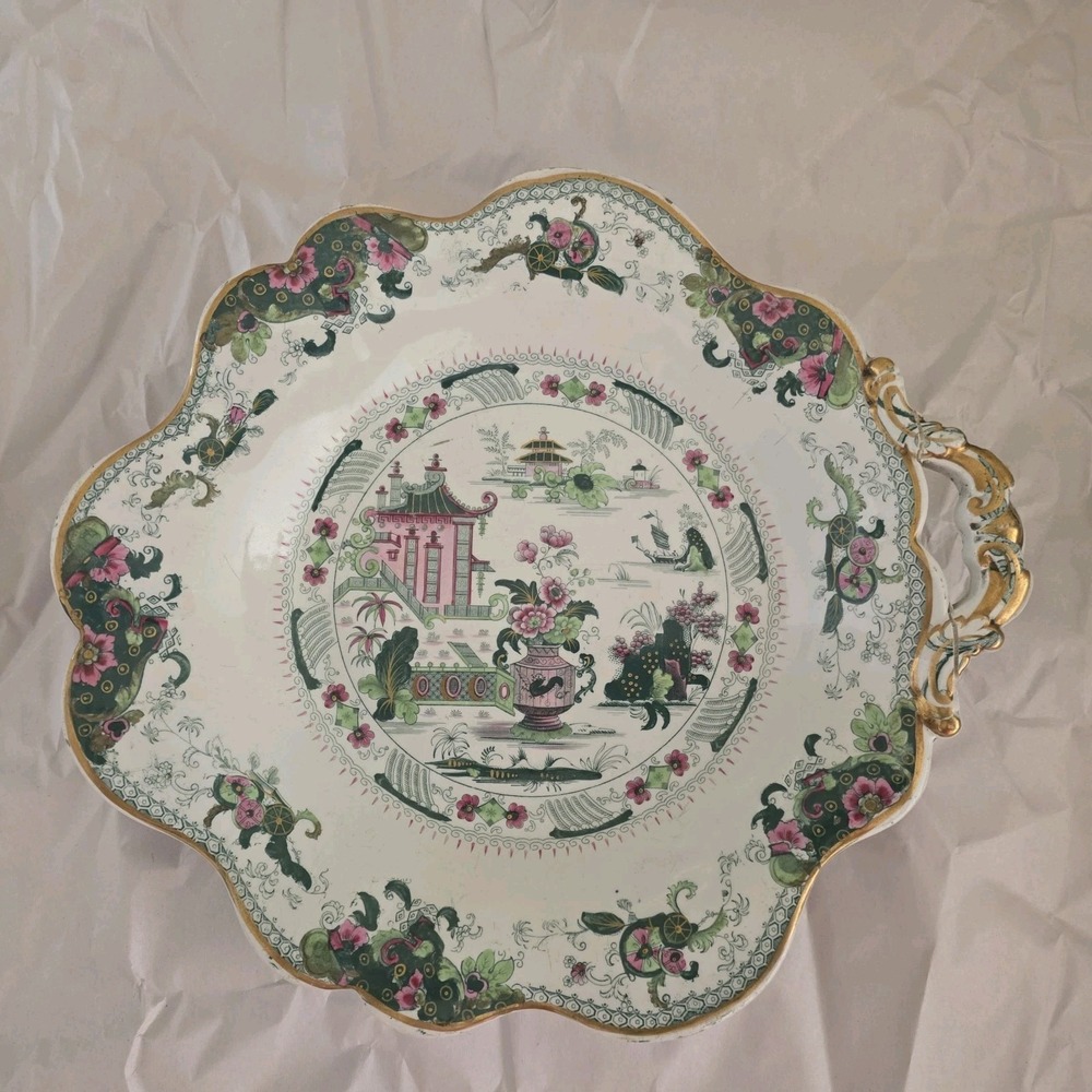 Antique John Ridgway Penang Stone China Stoneware DInner Plate 10 1/4"  4140